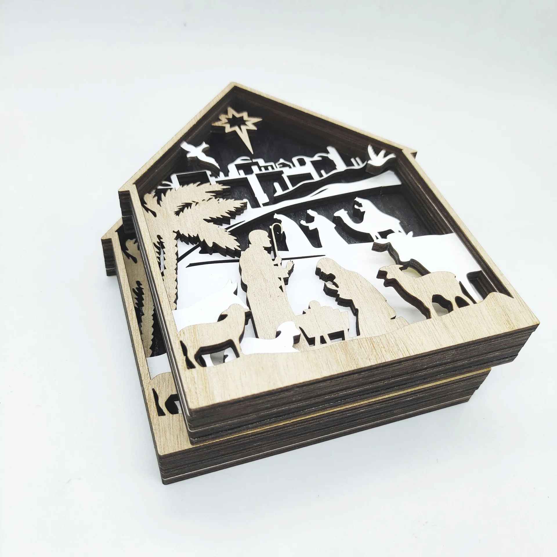 Wooden Christmas Ornaments, Wood Crafts, Christmas Decorations, Creative Jesus Christ, Nativity Ornament, Home Table Decoration, Ideas For Christmas DCLAF25